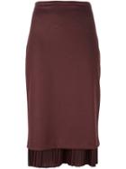 Max Mara Pleat Hem Skirt, Women's, Size: 46, Pink/purple, Polyamide/polyester/spandex/elastane/virgin Wool