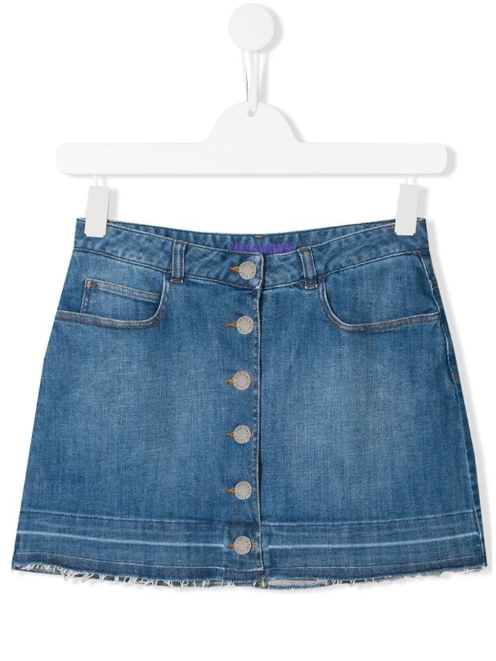 Zadig & Voltaire Kids Teen Ann Denim Skirt - Blue