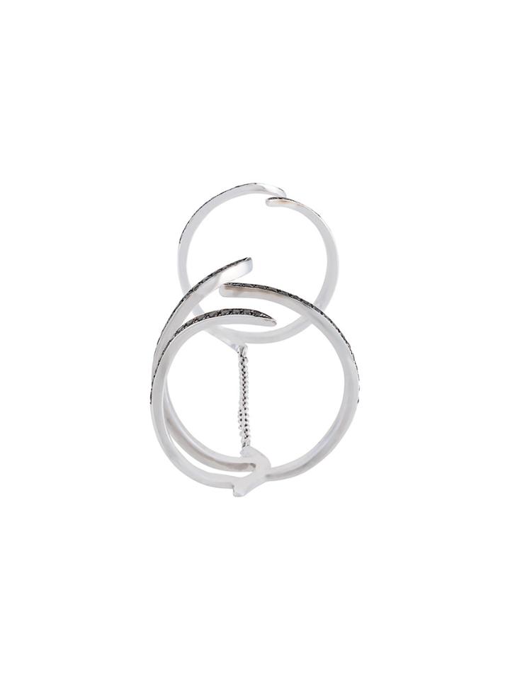 Christina Debs Double Tattoo Ring - Metallic