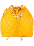 Chanel Vintage Cc Chain Backpack Hand Bag - Yellow & Orange