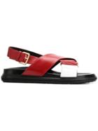Marni Fussbett Crossover Sandals - Red