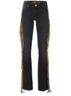 Don T Cry Fringed Bootcut Jeans, Women's, Size: 25, Black, Cotton/polyester/spandex/elastane