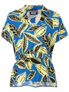 Boutique Moschino Floral Print Polo Shirt, Women's, Size: 42, Blue, Rayon