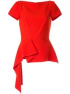 Roland Mouret Newhall Ss Asymmetric Top - Red