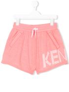Kenzo Kids Logo Drawstring Shorts - Pink & Purple