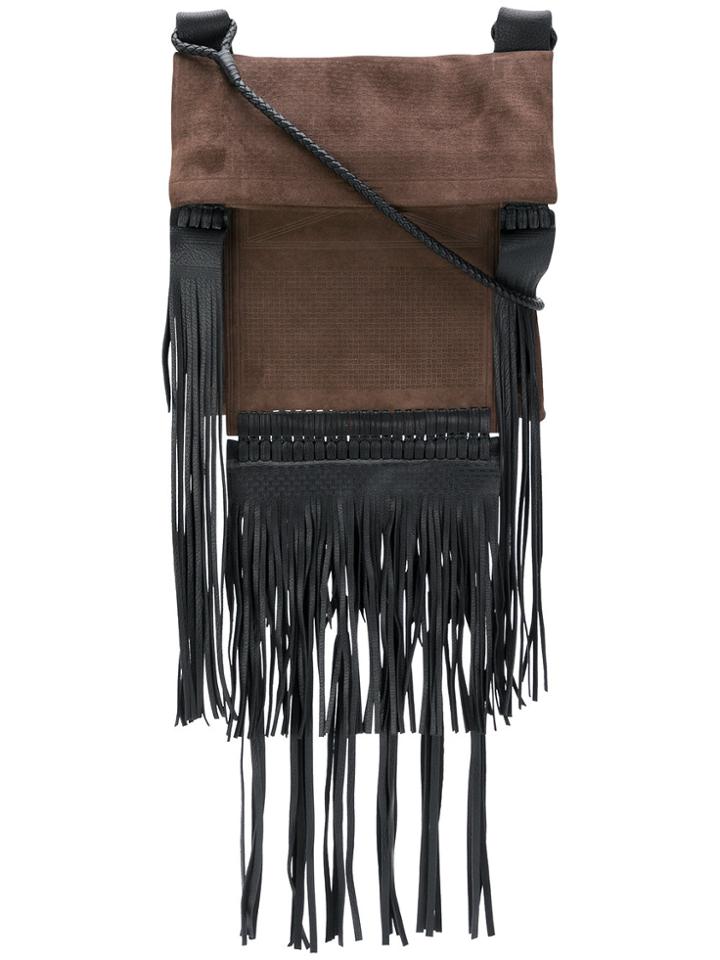Saint Laurent Large Flat Saharienne Bag - Brown