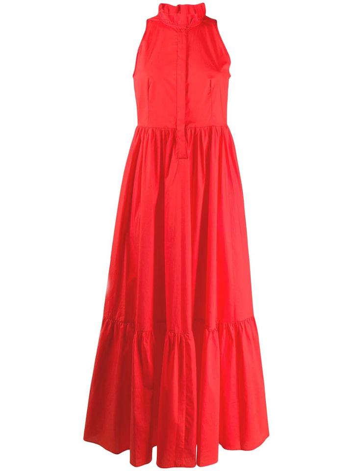 Twin-set Ruffle Neck Dress - Orange