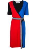 Diane Von Furstenberg Colour-block Wrap Dress - Blue