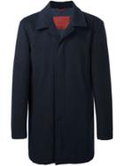 Isaia Classic Overcoat, Men's, Size: 54, Blue, Cashmere