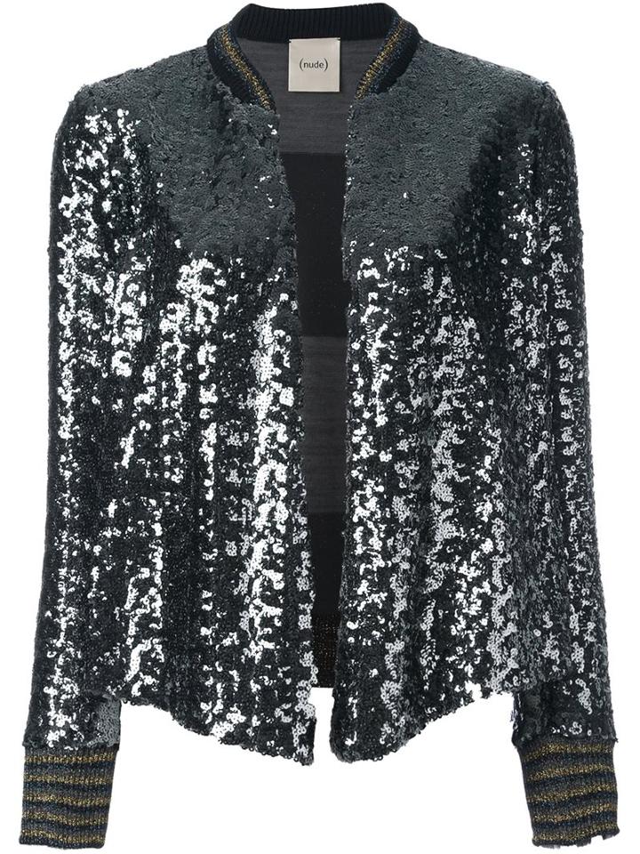 Nude Metallic Cropped Jacket