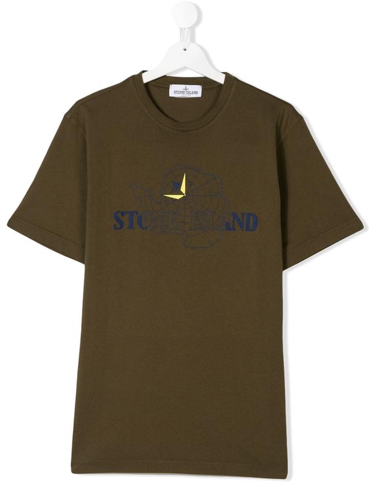 Stone Island Junior Logo Patch T-shirt - Green