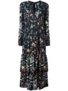 Antonio Marras Floral Print Keyhole Neck Dress, Women's, Size: 40, Black, Viscose/silk/cupro