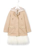 Ermanno Scervino Junior Internal Layered Coat, Girl's, Size: 12 Yrs, Nude/neutrals