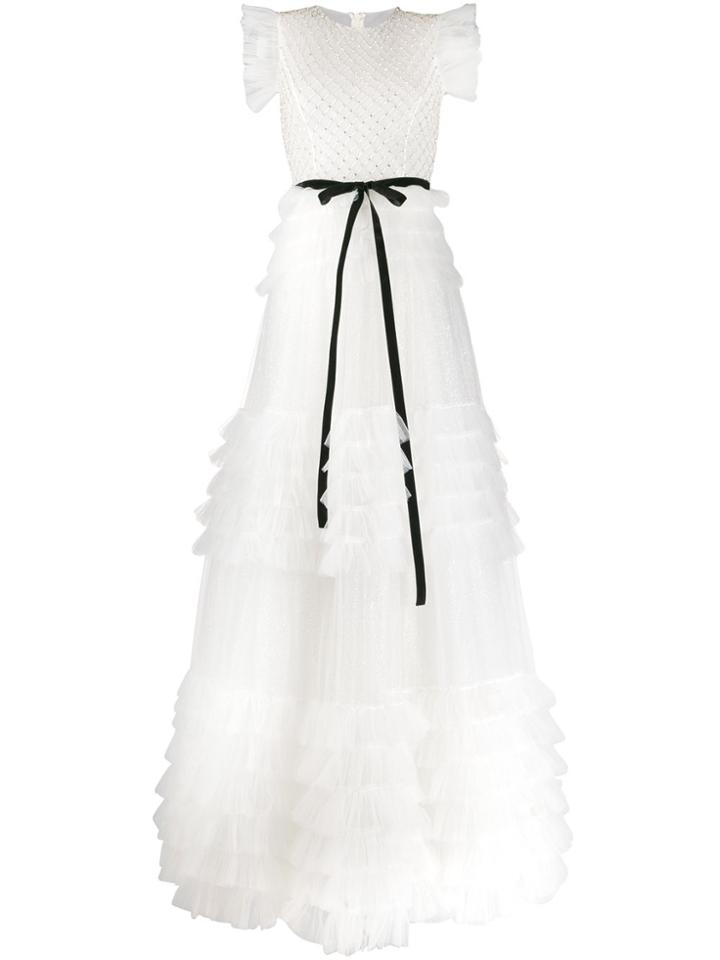 Loulou Embellished Tulle Gown - Neutrals