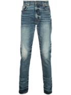 Amiri Gathered Slim Fit Jeans - Blue
