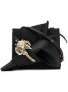 No21 Palm Tree-embroidered Bow Bag - Black
