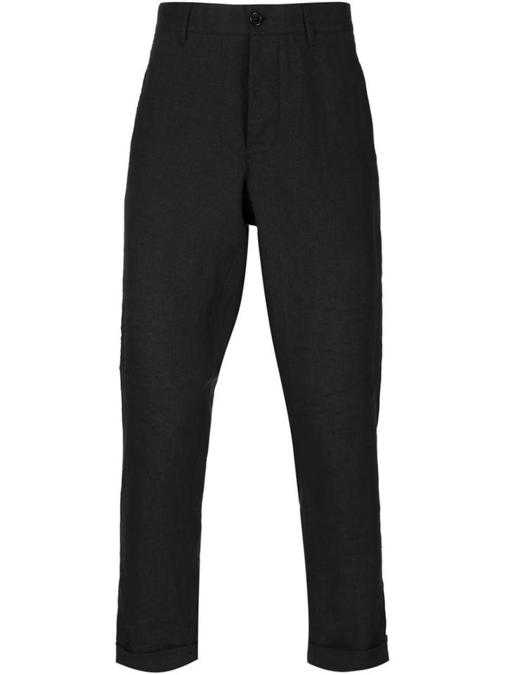 Ann Demeulemeester Cropped Trousers, Men's, Size: S, Black, Hemp