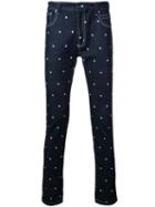 Education From Youngmachines Stars Print Jeans, Men's, Size: 2, Blue, Cotton/polyurethane