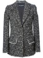 Dolce & Gabbana Bouclé Knit Jacket, Women's, Size: 42, Black, Polyamide/polyester/spandex/elastane/wool