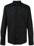 Les Hommes Contrast Panels Shirt - Black