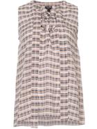 Derek Lam Sleeveless Lace-up Blouse - Pink & Purple