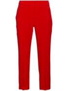 Alexander Mcqueen Mid Rise Slim Fit Cropped Trousers - Red