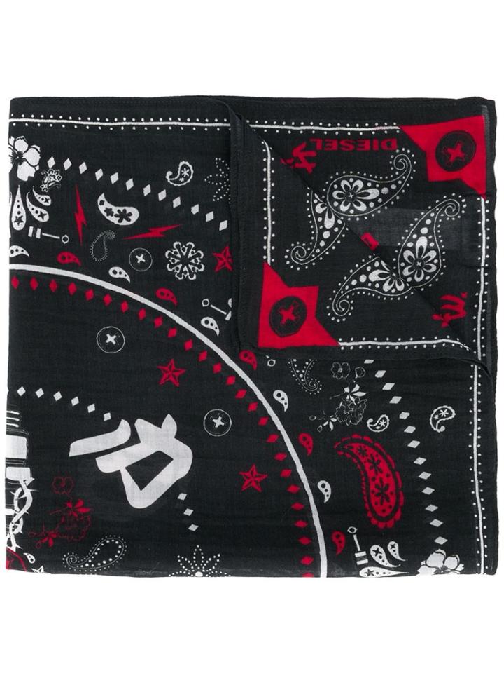 Diesel Printed Bandana - Black