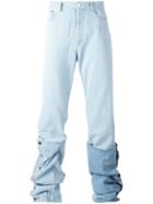 Y / Project Buttoned Leg Jeans, Men's, Size: Small, Blue, Cotton