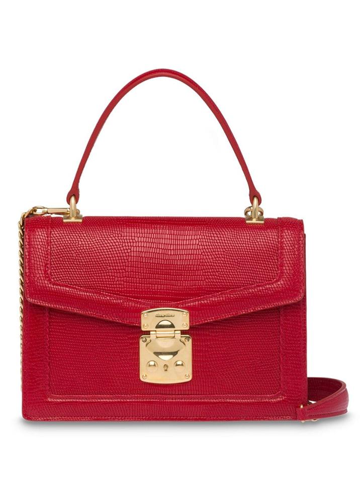 Miu Miu Miu Confidential Lizard-effect Bag - Red