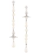 Vivienne Westwood Pearl-embellished Logo Earrings - Silver