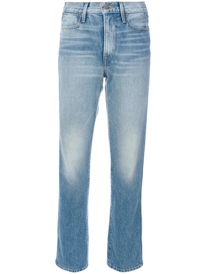Frame Denim - Stonewashed Cropped Jeans - Women - Cotton - 28, Blue, Cotton