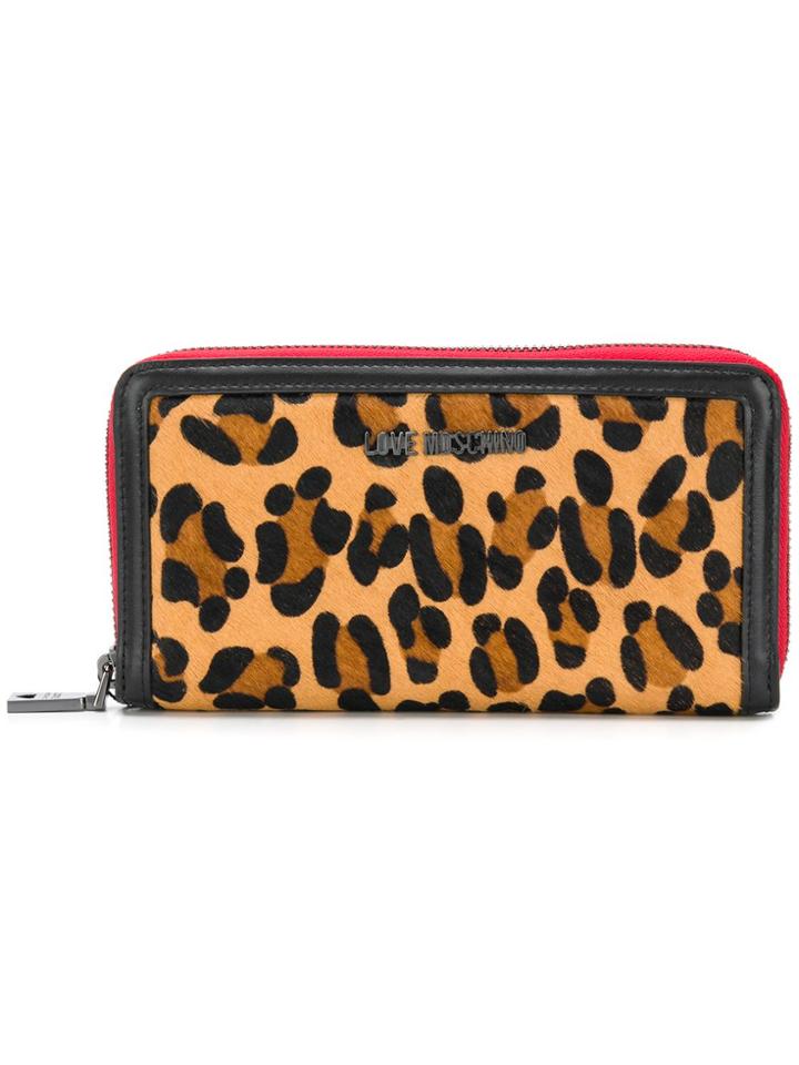 Love Moschino Leopard Print Zip-around Wallet - Brown