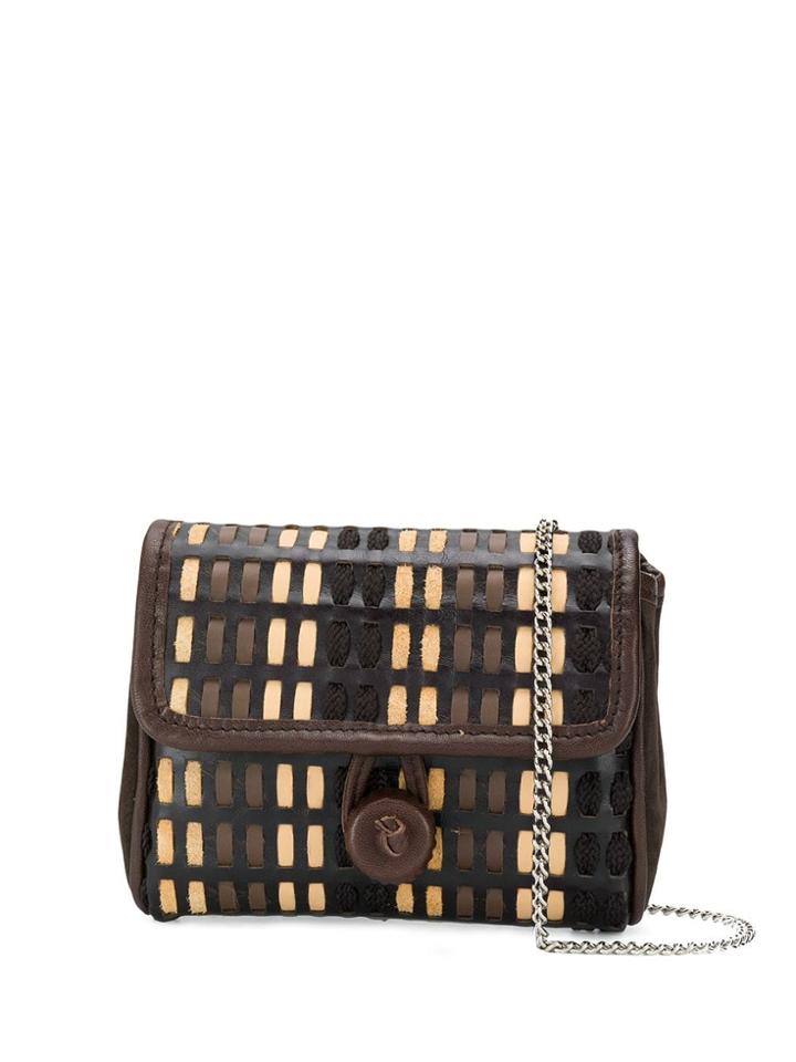 Carmina Campus Braided Flap Crossbody Bag - Brown