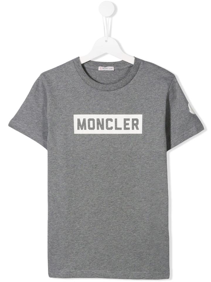 Moncler Kids Teen Logo Print T-shirt - Grey