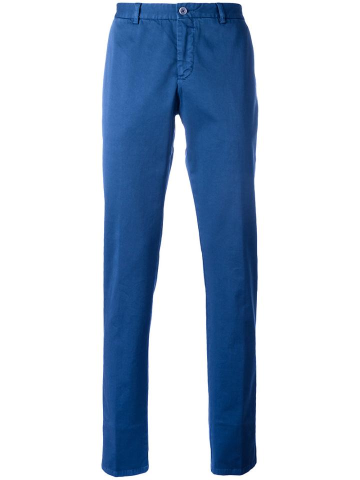 Etro - Plain Pants - Men - Cotton/spandex/elastane - 52, Blue, Cotton/spandex/elastane