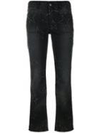 Stella Mccartney - Star Stitched Crop Flare Jeans - Women - Cotton/spandex/elastane - 29, Black, Cotton/spandex/elastane