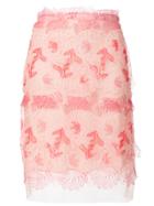 Ermanno Scervino Embroidered Fitted Skirt - Pink & Purple