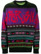 Diesel Embroidered Colour-block Sweater - Purple