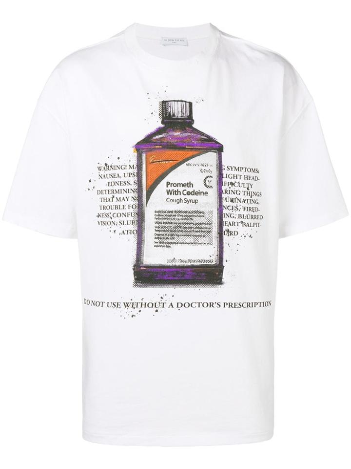 Ih Nom Uh Nit Cough Syrup Bottle Print T-shirt - White