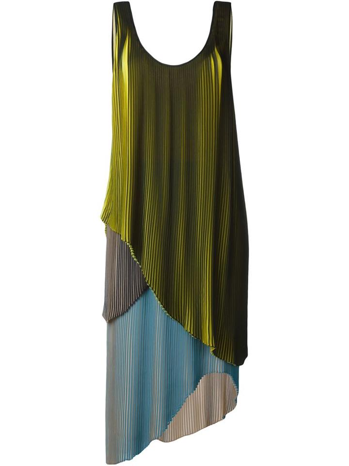 Stella Mccartney Layered Pleat Dress, Women's, Size: 40, Black, Polyester