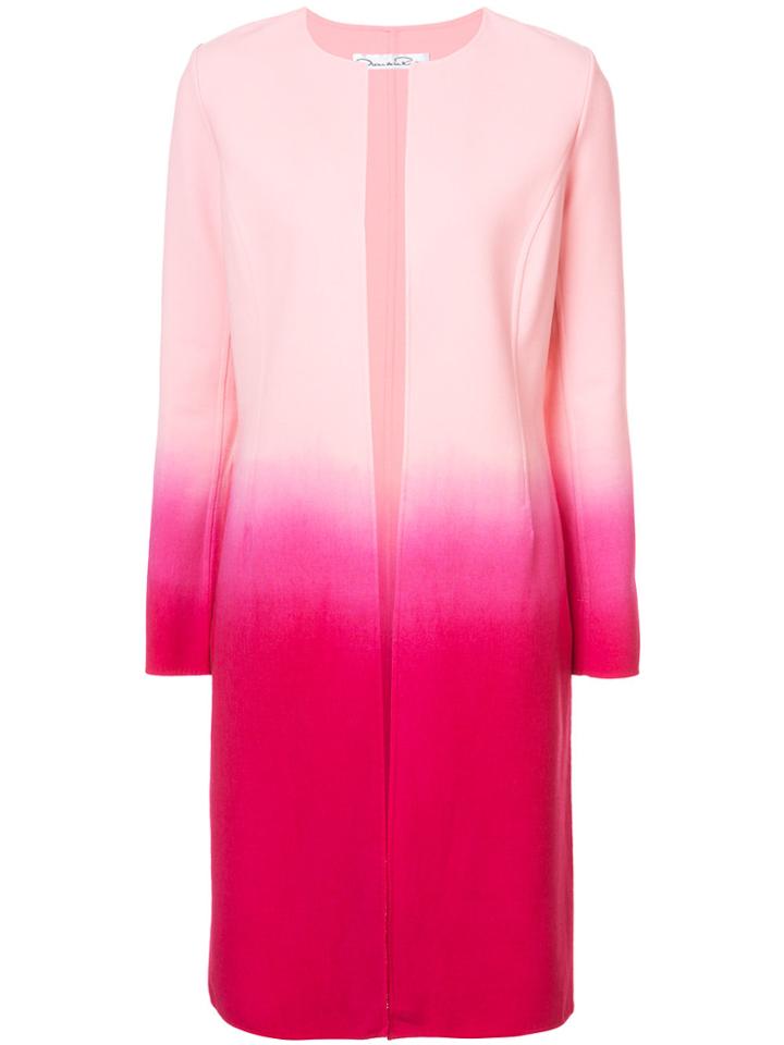 Oscar De La Renta Ombré Slim-fit Collarless Coat - Pink & Purple