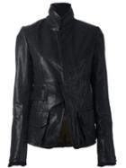 Haider Ackermann Stand Collar Jacket, Women's, Size: 38, Black, Cotton/leather