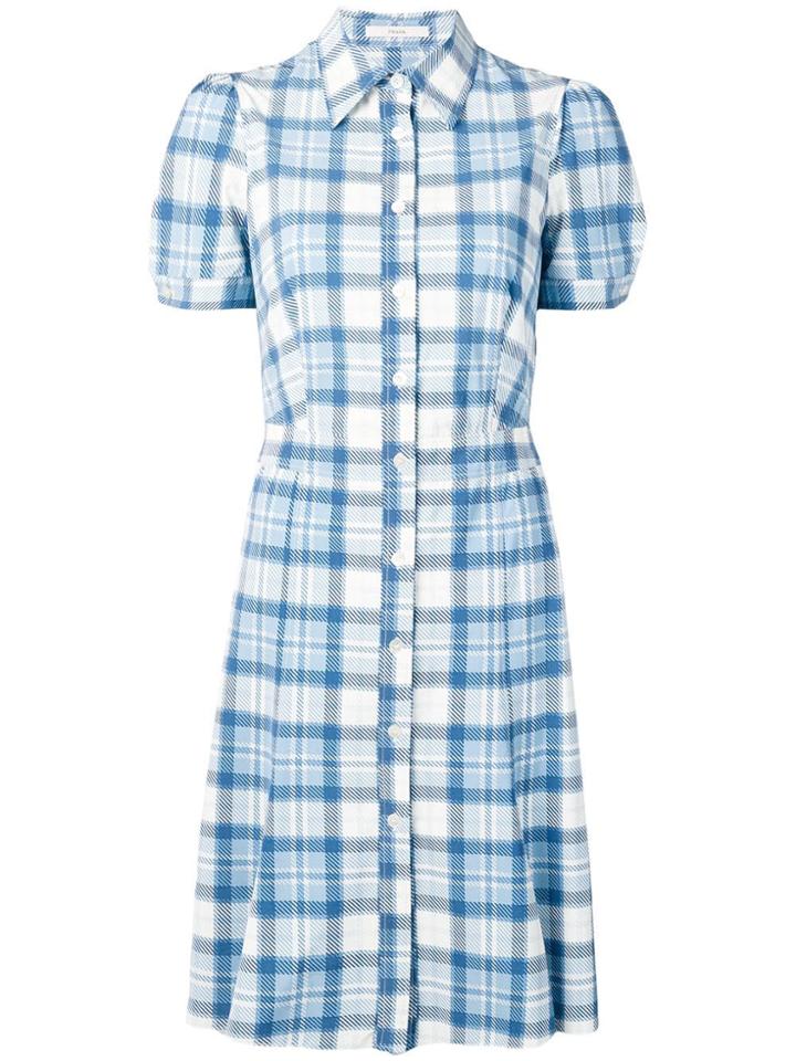 Prada Vintage 2000's Checked Flared Dress - Blue