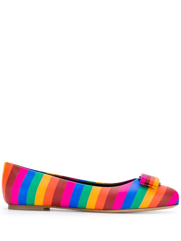 Salvatore Ferragamo Rainbow Ballerina Shoes - Orange