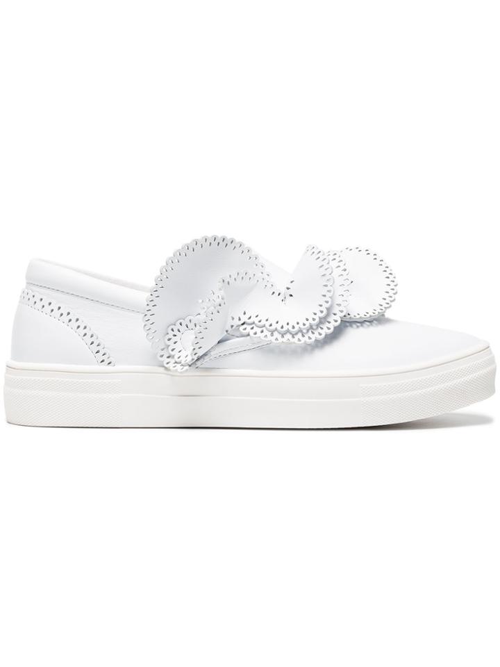 Sophia Webster White Soleil Adele Ruffle Leather Sneakers