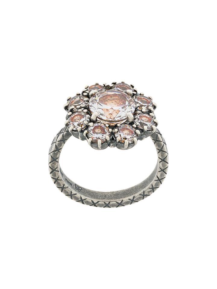 Bottega Veneta Jewel Encrusted Ring - Metallic