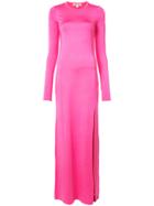 Elizabeth And James Side Slit Fitted Gown - Pink & Purple