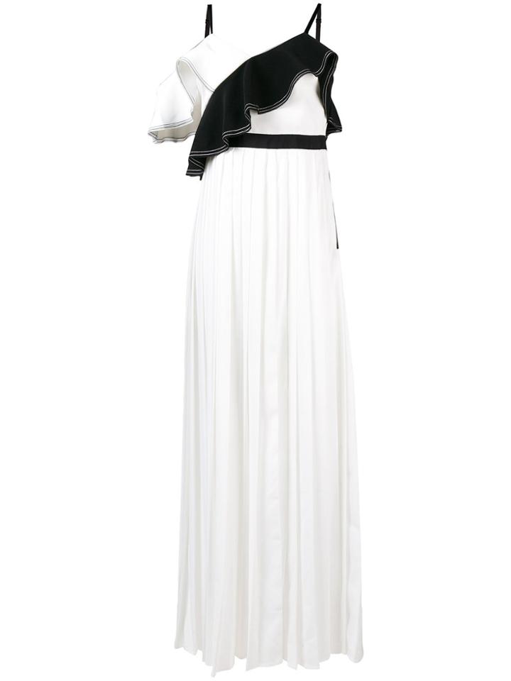 Self-portrait Ruffled Trim Maxi Dress - White
