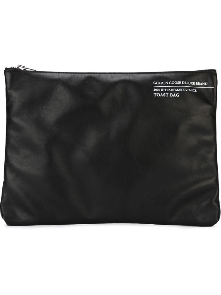 Golden Goose Deluxe Brand Toast Clutch, Women's, Black, Calf Leather