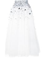 Oscar De La Renta Sequin Embellished Ball Skirt - White